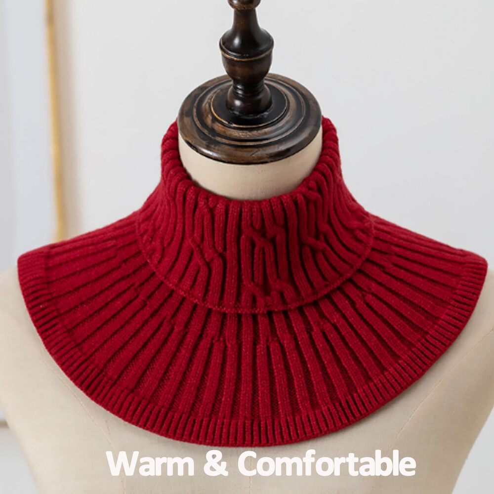 2pcs Knitting Fake Collar Solid Colored Knitted F… - image 4